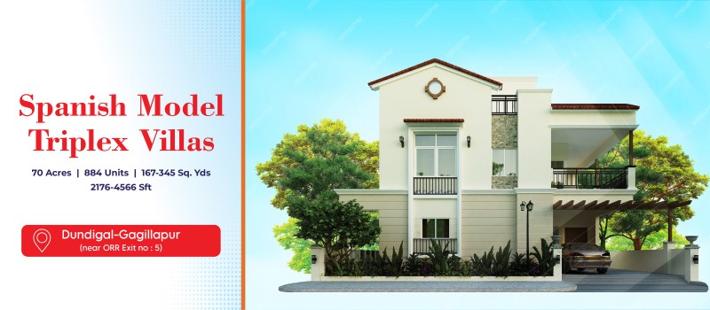Triplex Villas for Sale in Gagillapur | Villa Project in Gagillapur | 4 BHK Villas for Sale