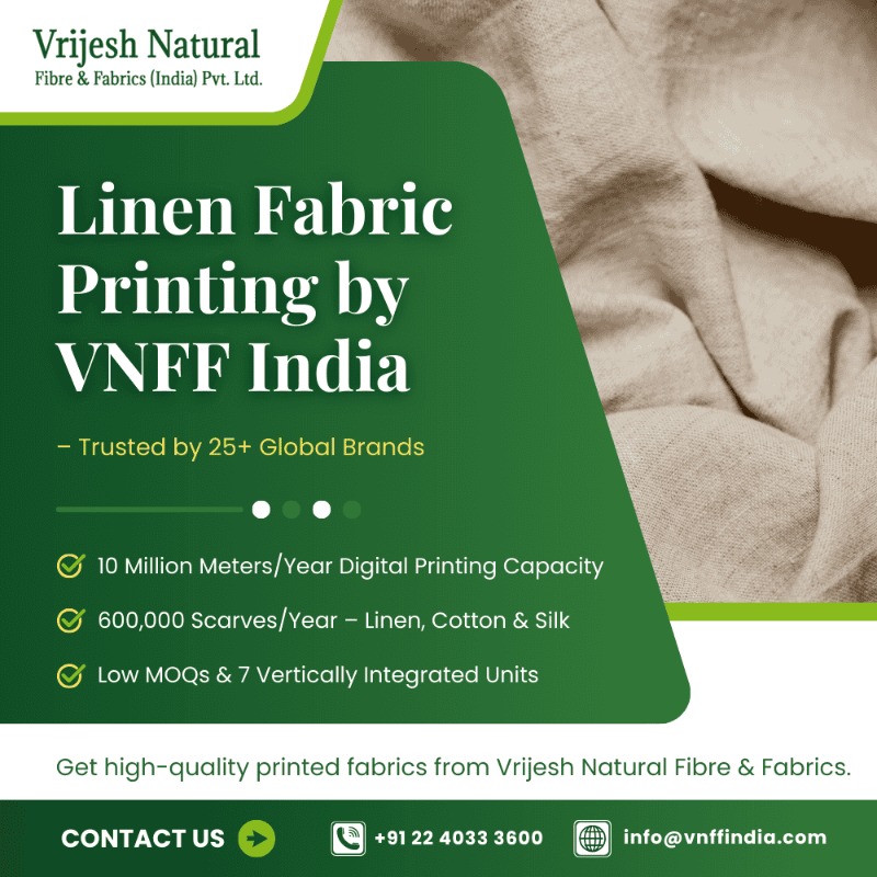 Linen Fabric Printing in India | Digital Expertise by VNFF India