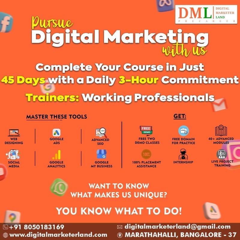 Digital Marketing Institute in Marathahalli | Grow in your career- DML