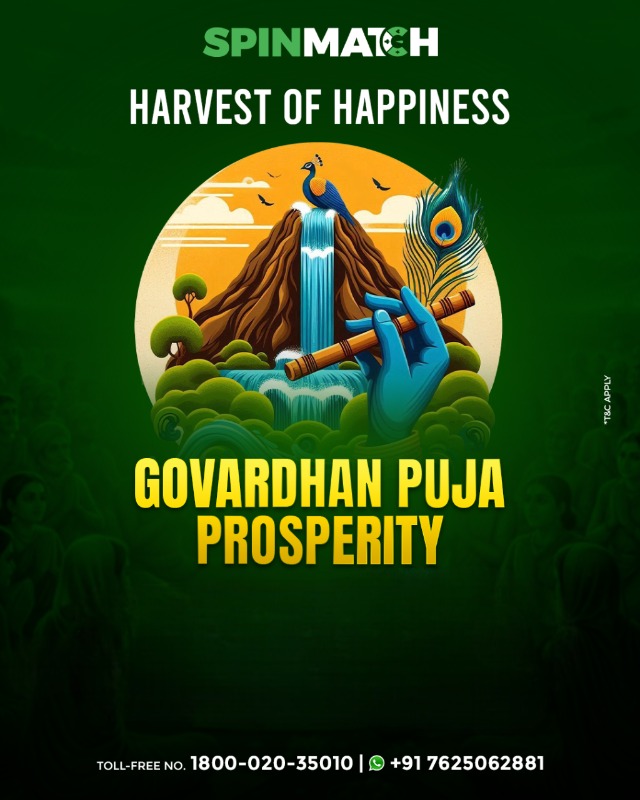 Spin Match Serenity: Krishnaâ€™s Govardhan Prosperity Glow