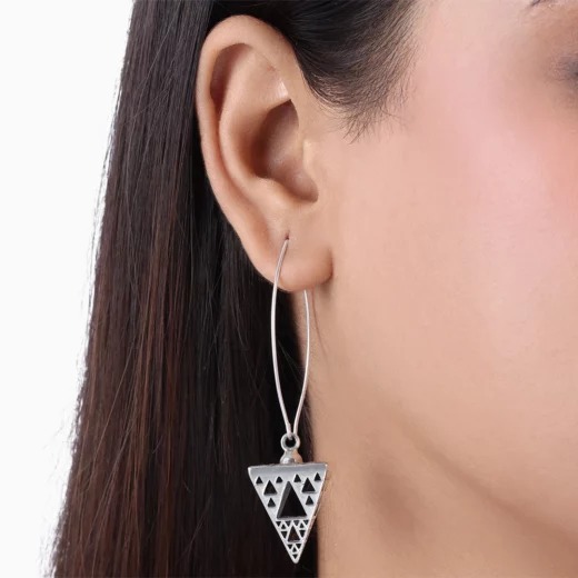 Upto 60% off on Shining Sway Of My Silver Ethnic Earrings
