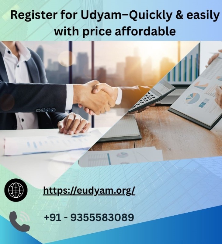 Register for Udyamâ€“Quickly & easily with price affordable