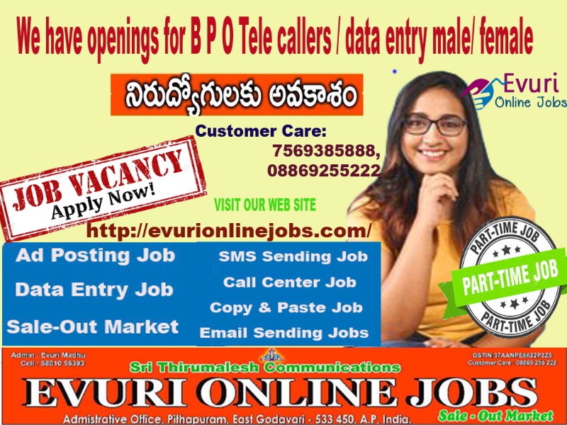 Fresher Part Time Home Based Online Data Entry Jobs